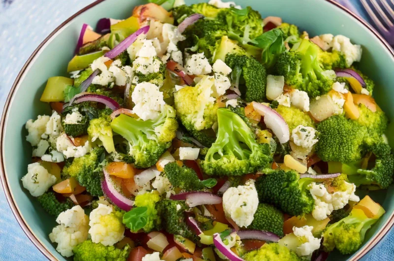 Easy Broccoli and Cauliflower Salad Recipe